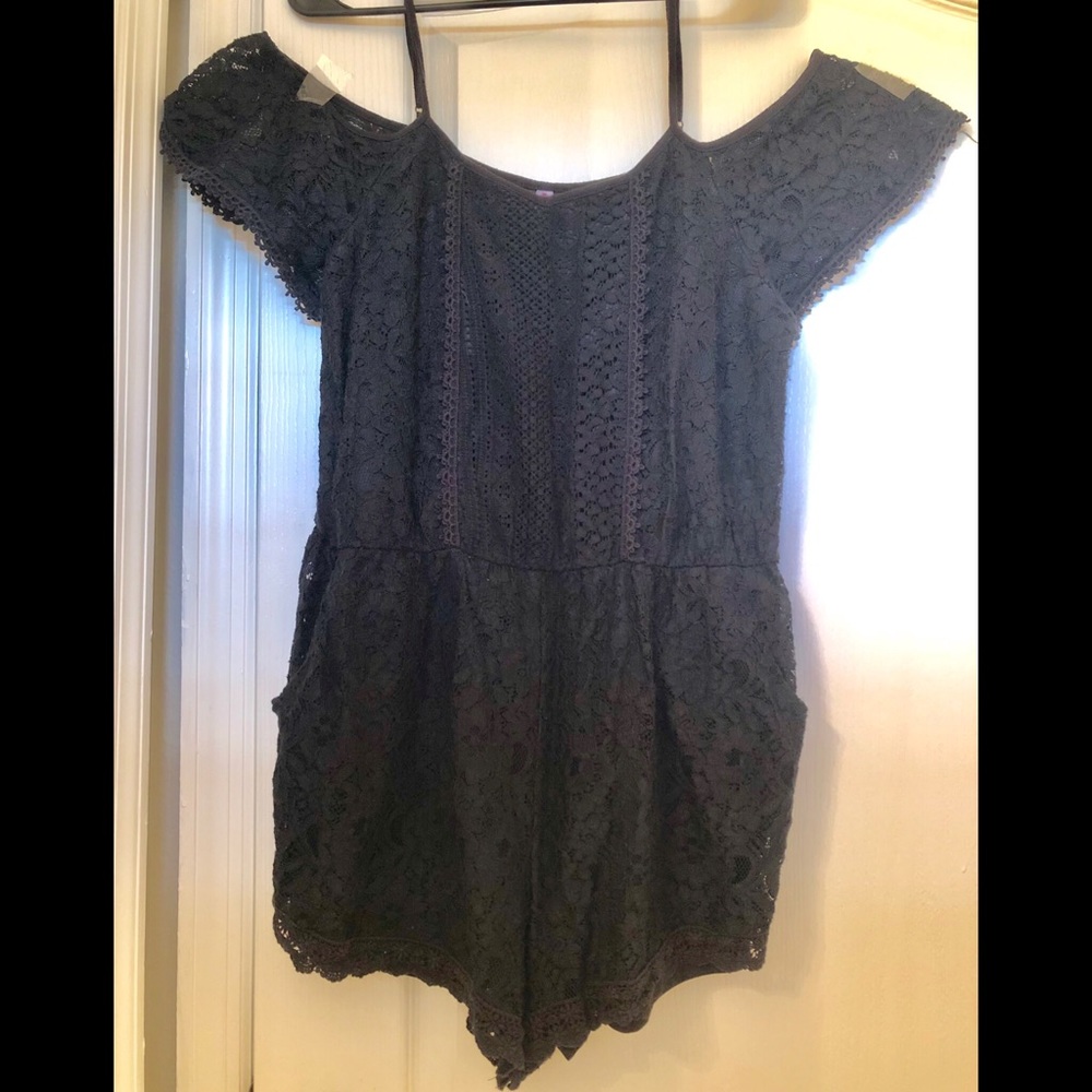 Xhilaration off the shoulders lace romper